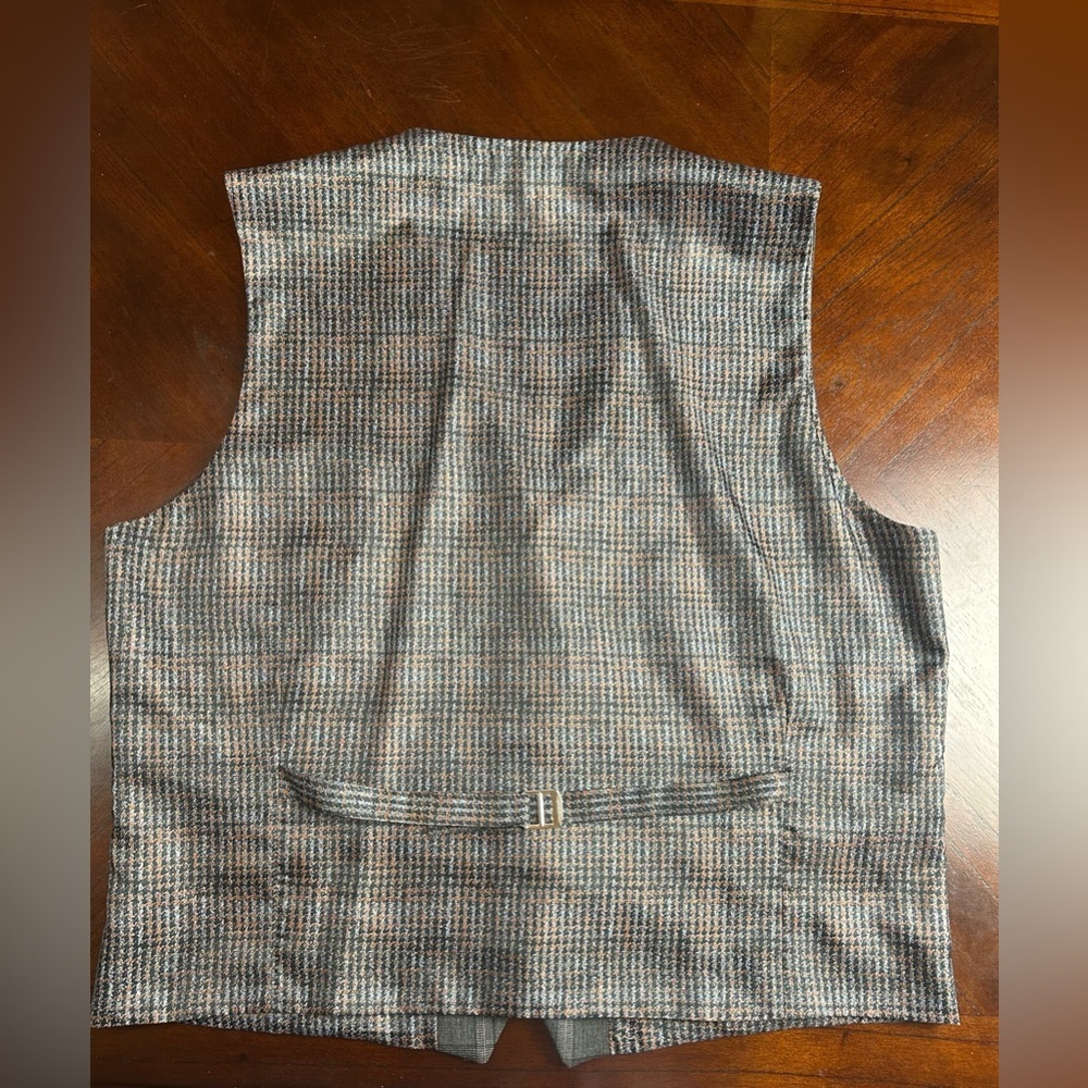 Vercini Classic Gray Checkered Men's Vest size 60 - Picture 7 of 7